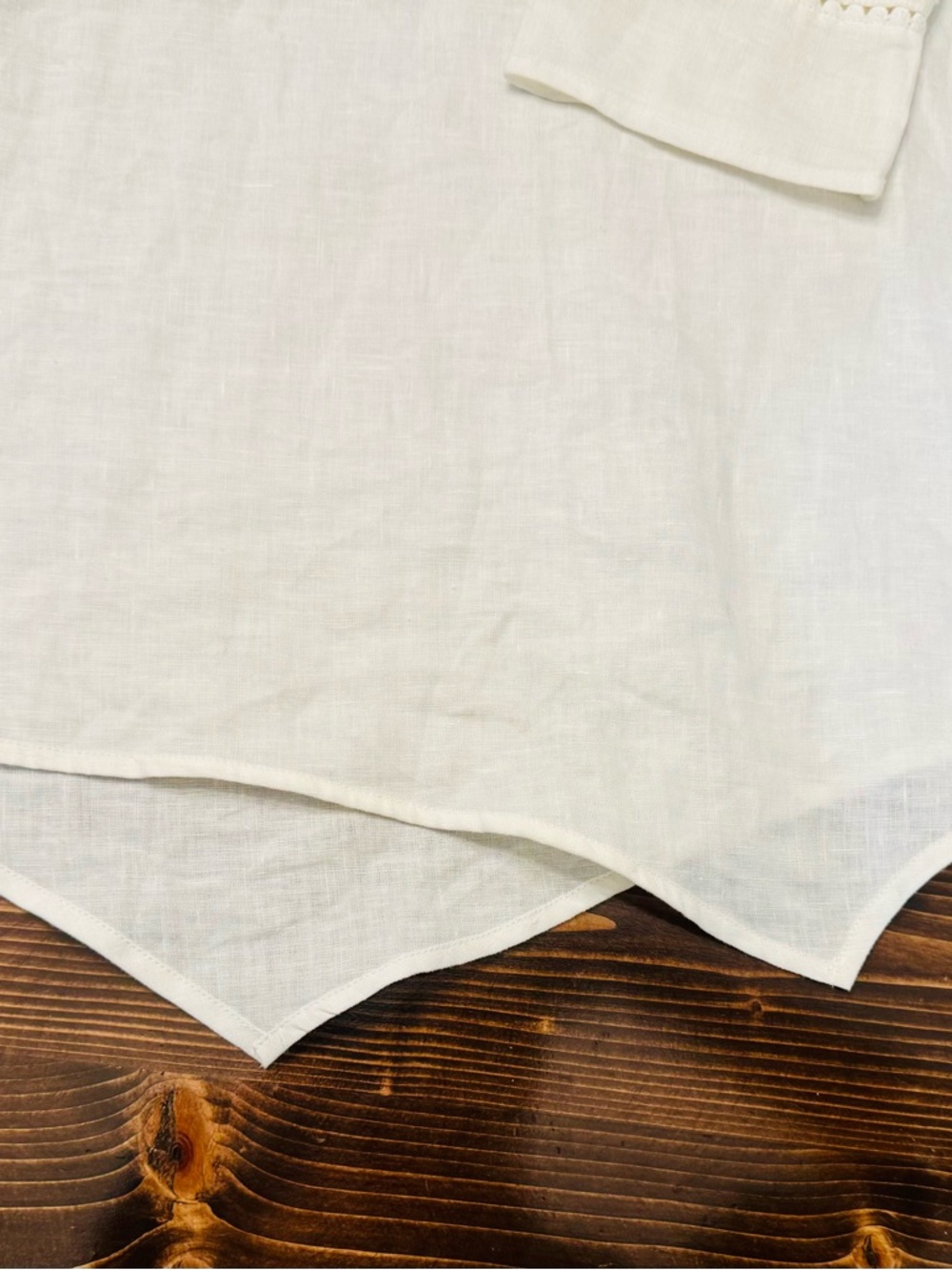 Rafaella Women’s White 100% Linen Split-Neck Tunic with Ties Size S‎ - Picture 5 of 9